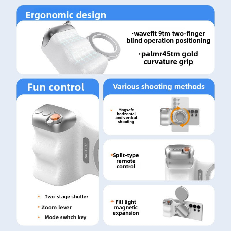 Magsafe Phone Camera Grip with Stepless Zoom