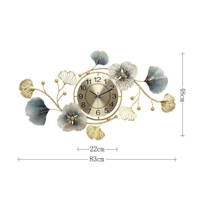 Chinese Style Ginkgo Leaf Wall Clock