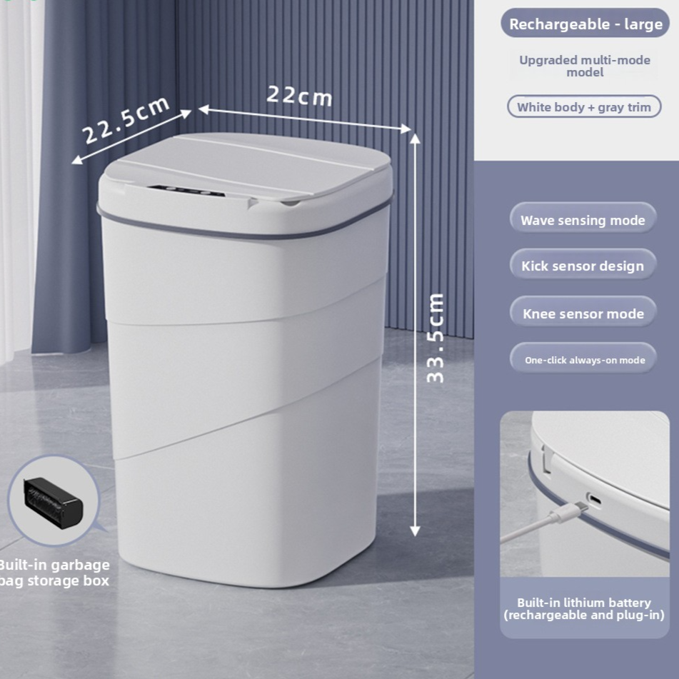 Smart Sensor Trash Can with Night Light