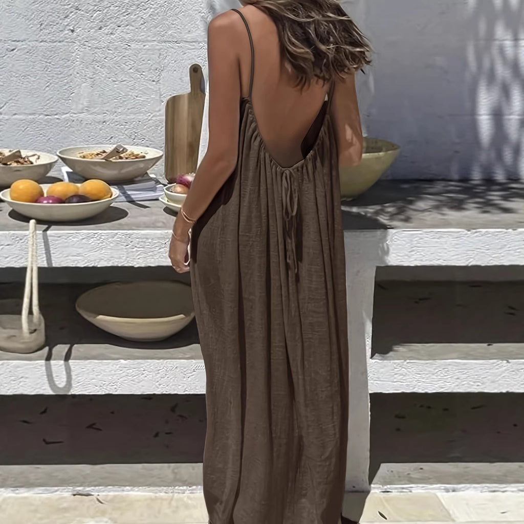 Women's Backless Strap Loungewear Dress