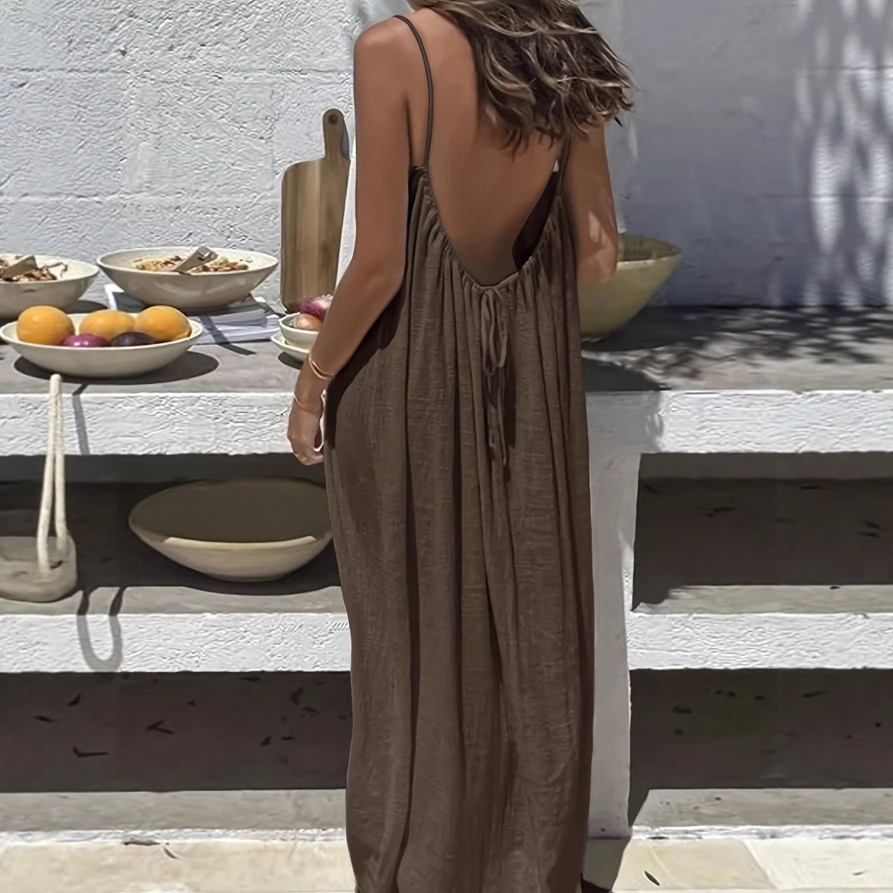 Women's Backless Strap Loungewear Dress