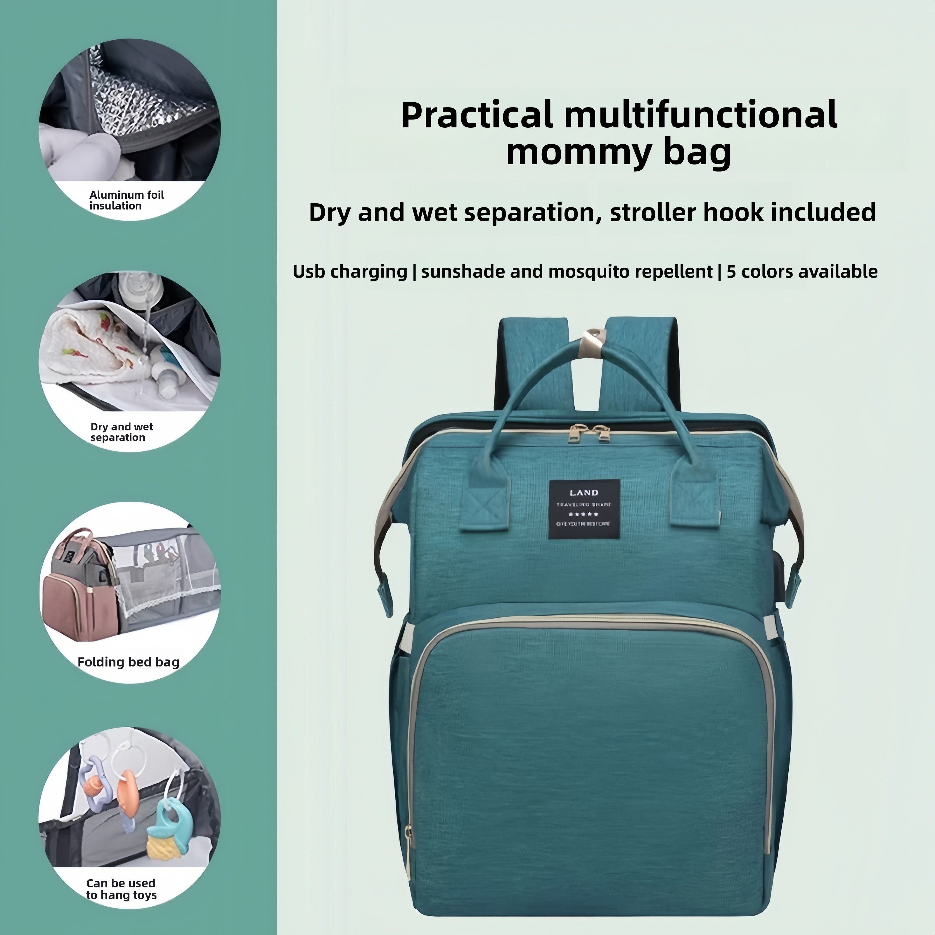 Multi-functional Mosquito-Repellent Foldable Travel Crib and Carry Bag