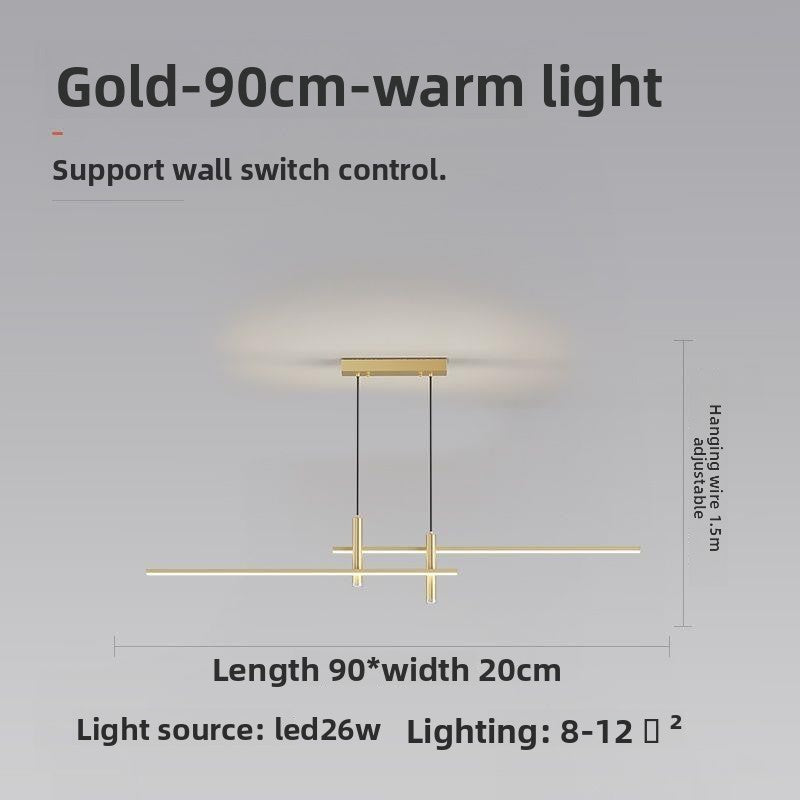 Minimalist Linear LED Chandelier for Dining Room