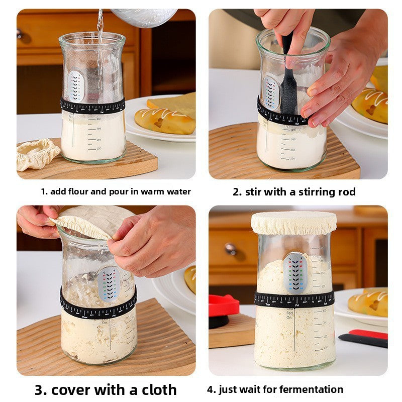 Sourdough Fermentation Glass Jar with Silicone Cover