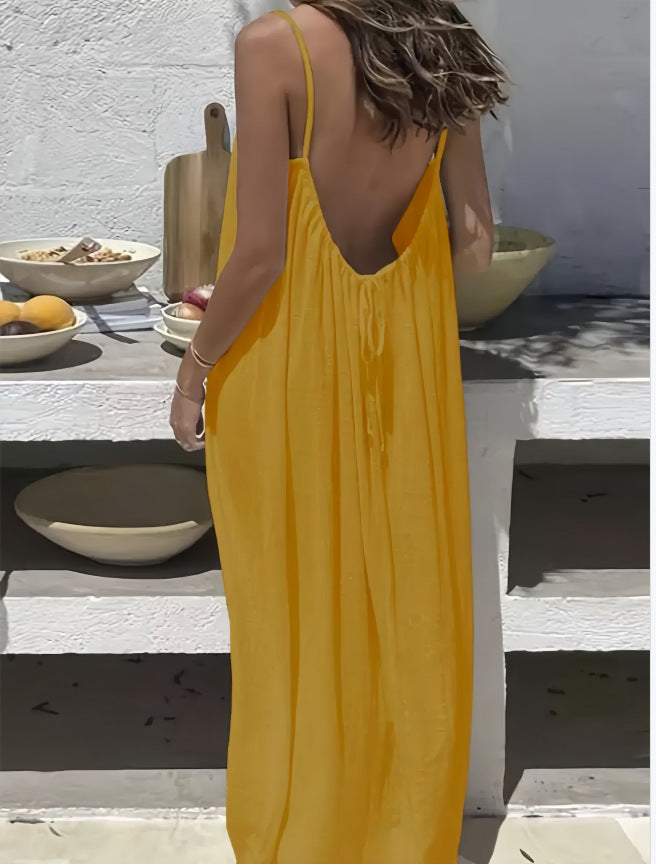 Women's Backless Strap Loungewear Dress