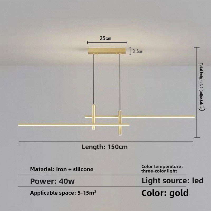 Minimalist Linear LED Chandelier for Dining Room