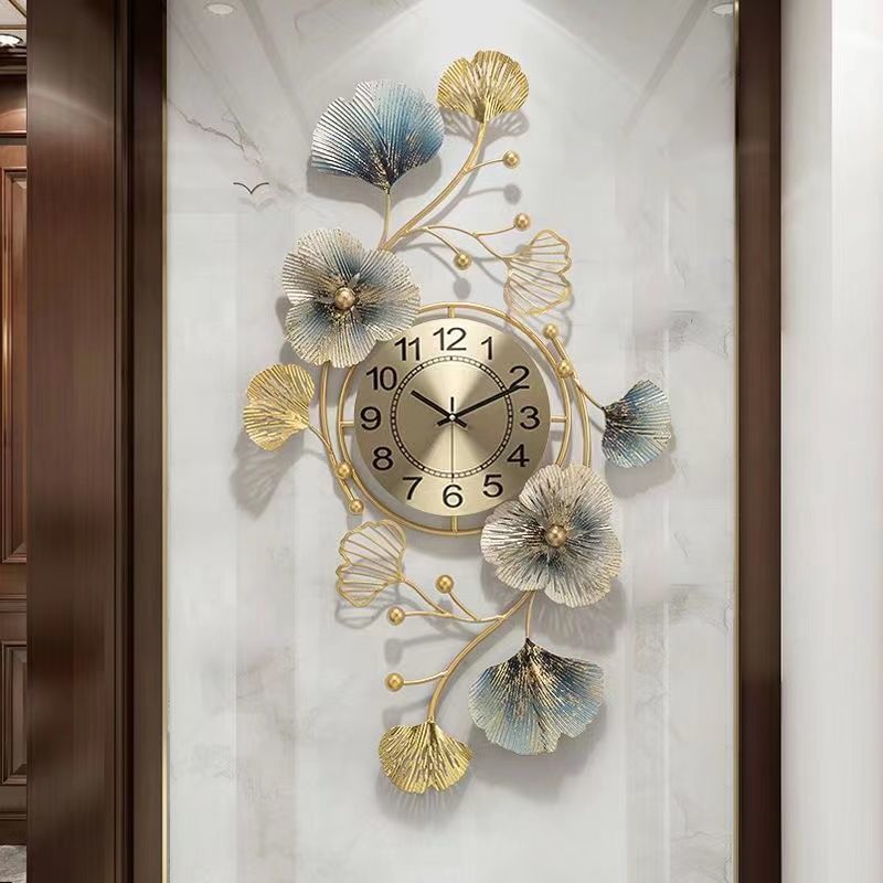 Chinese Style Ginkgo Leaf Wall Clock