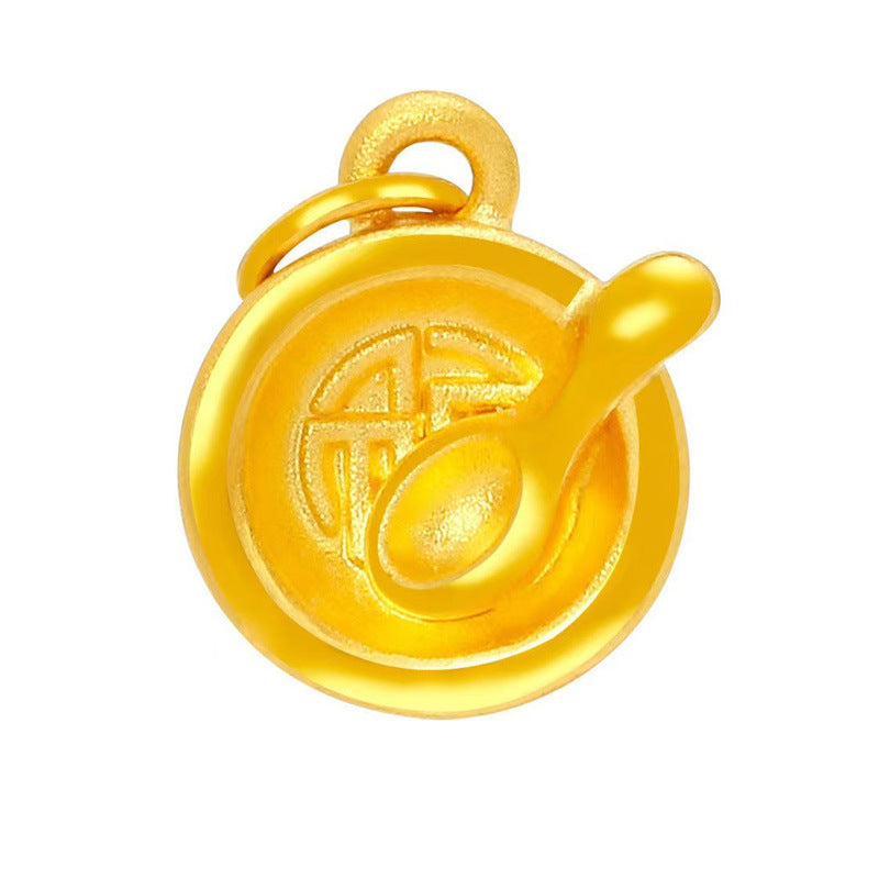 3D Hard Gold Pendant Necklace with Gift Box