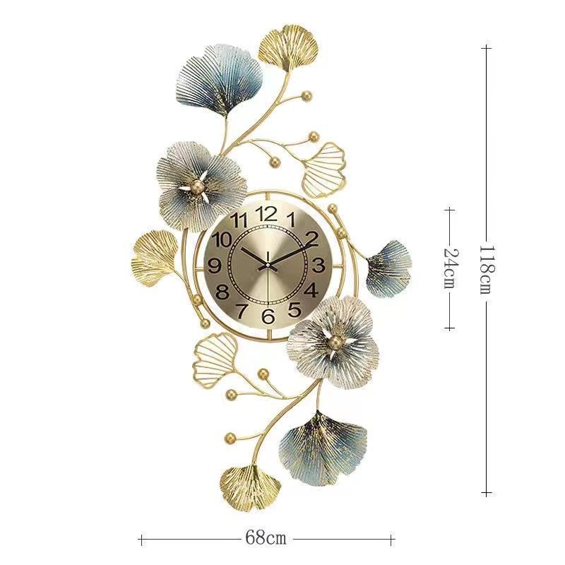 Chinese Style Ginkgo Leaf Wall Clock