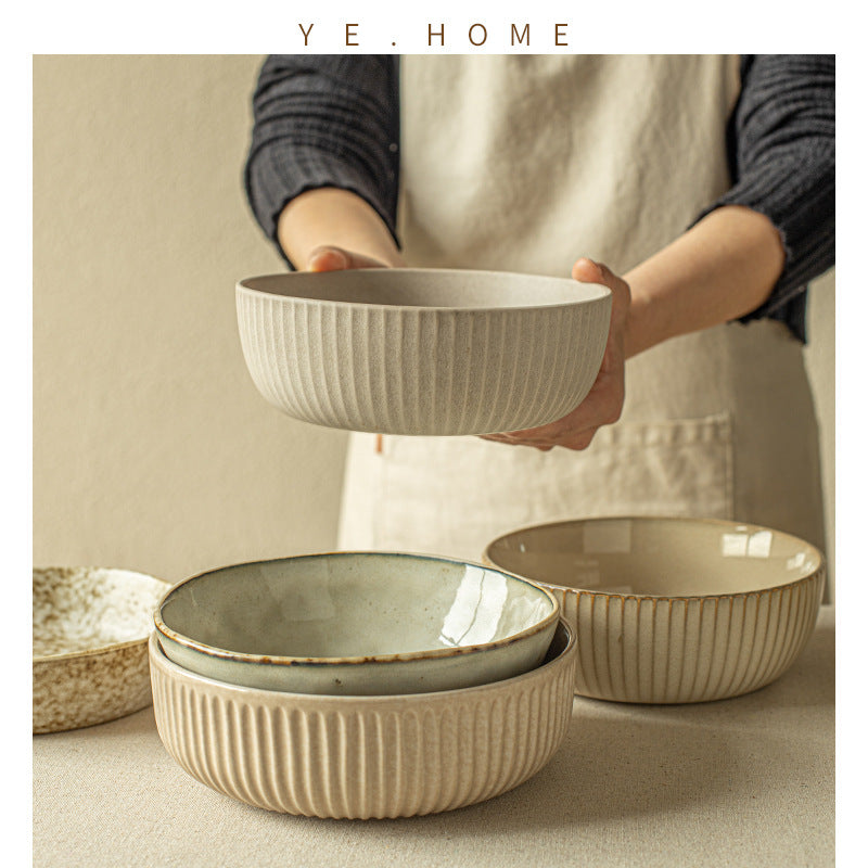 Retro Ceramic Salad Bowl Set