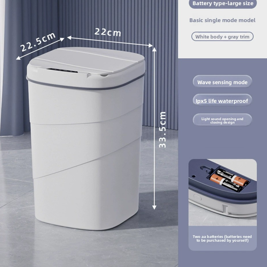 Smart Sensor Trash Can with Night Light