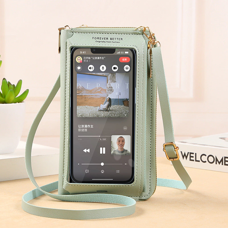 Transparent Touch-Screen Cross-Body Phone Bag