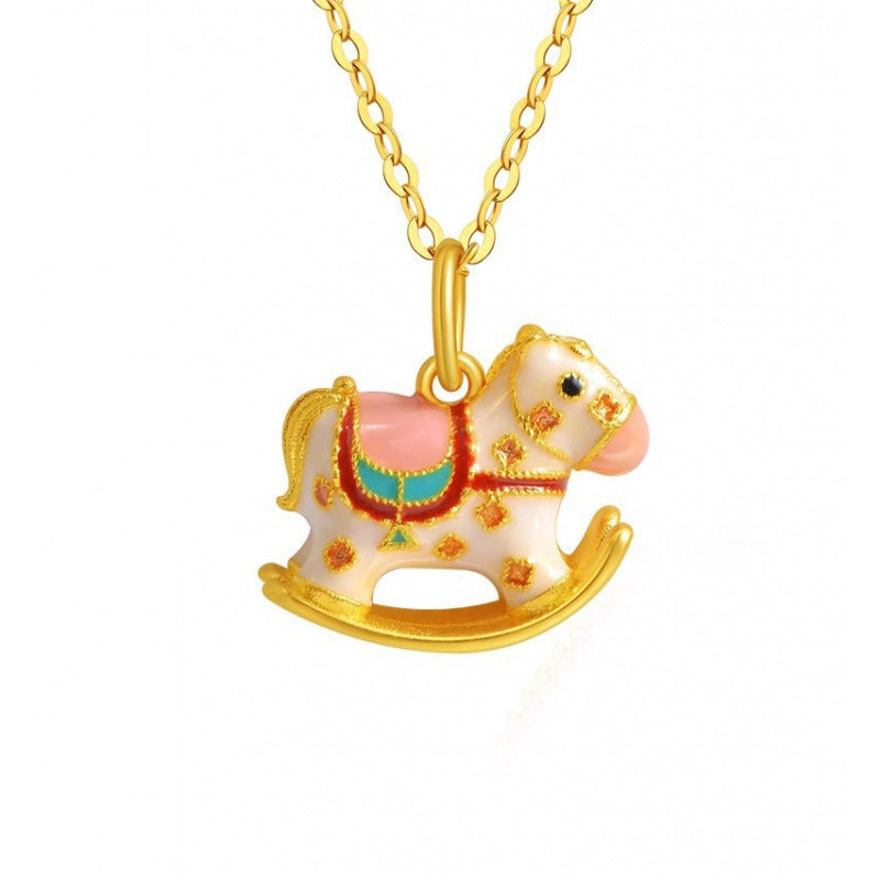 3D Hard Gold Pendant Necklace with Gift Box