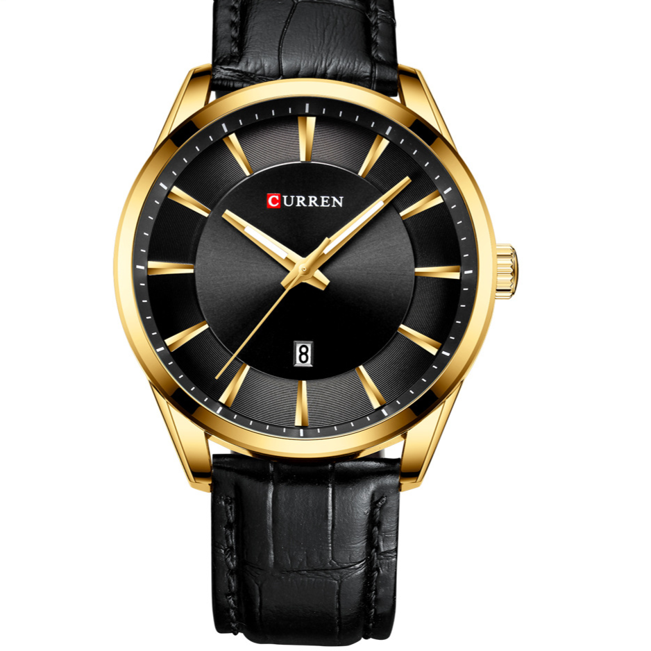 Mens Round Calendar Watch